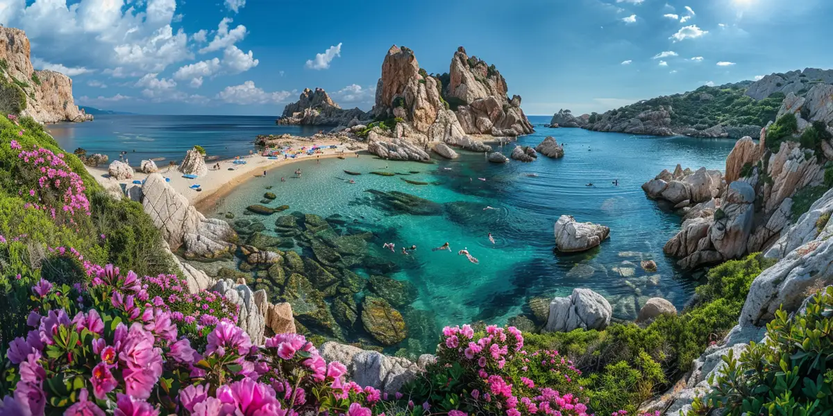 Sardinien på våren semester och utflykter mellan stränder och natur tack vare ett perfekt klimat för utomhusaktiviteter